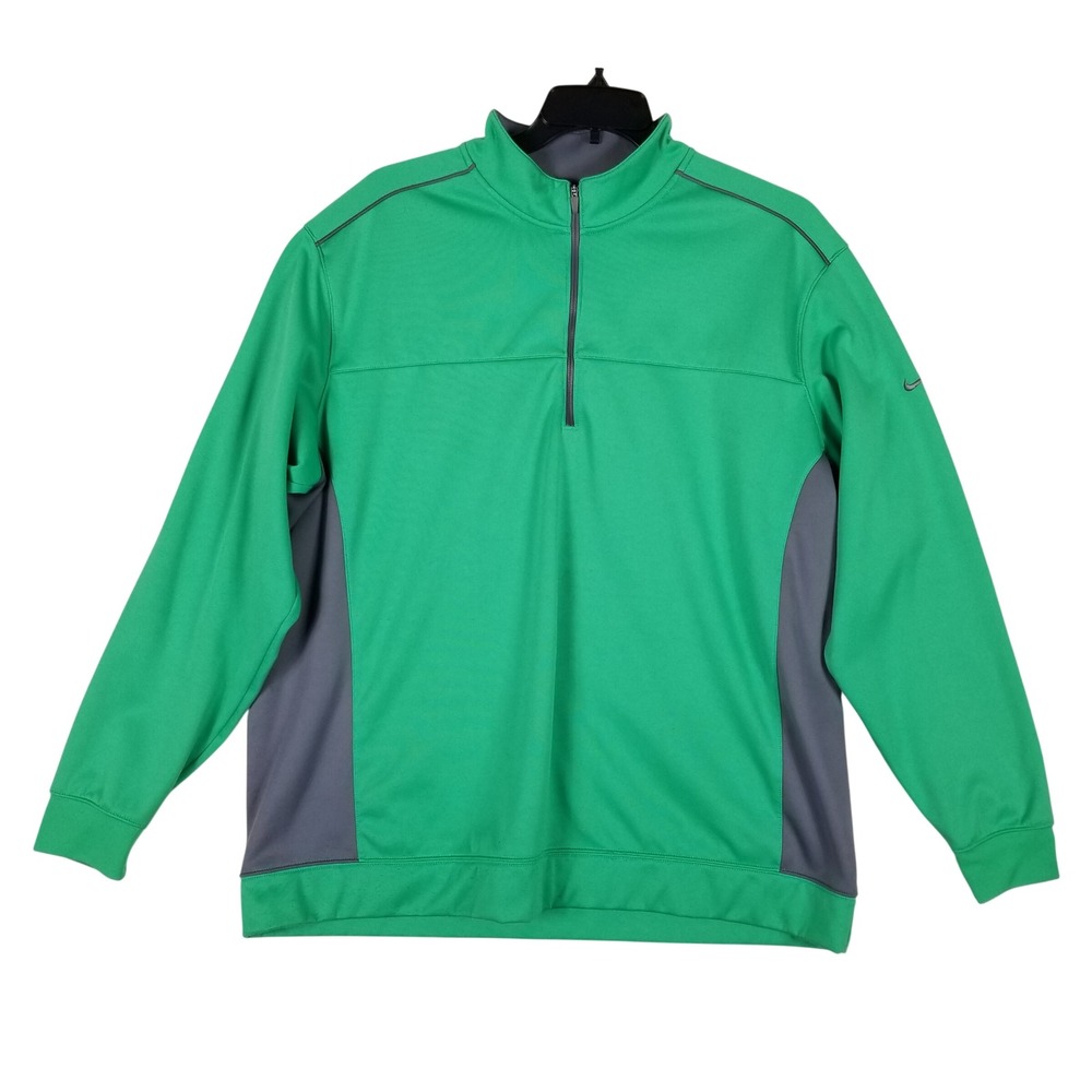 Nike Golf Pullover Men XXL Green Therma-FIT Quarter Zip Sporty Layer